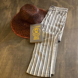 BDG Straight Leg Crop Striped White and Black Pants